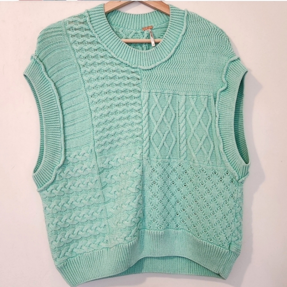 Free People Mint Green Knit Vest